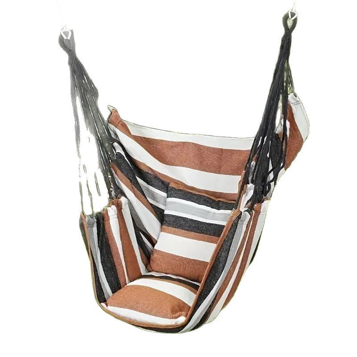 Hanging hammock chair with reinforced cotton canvas and integrated arm pockets Kalsten