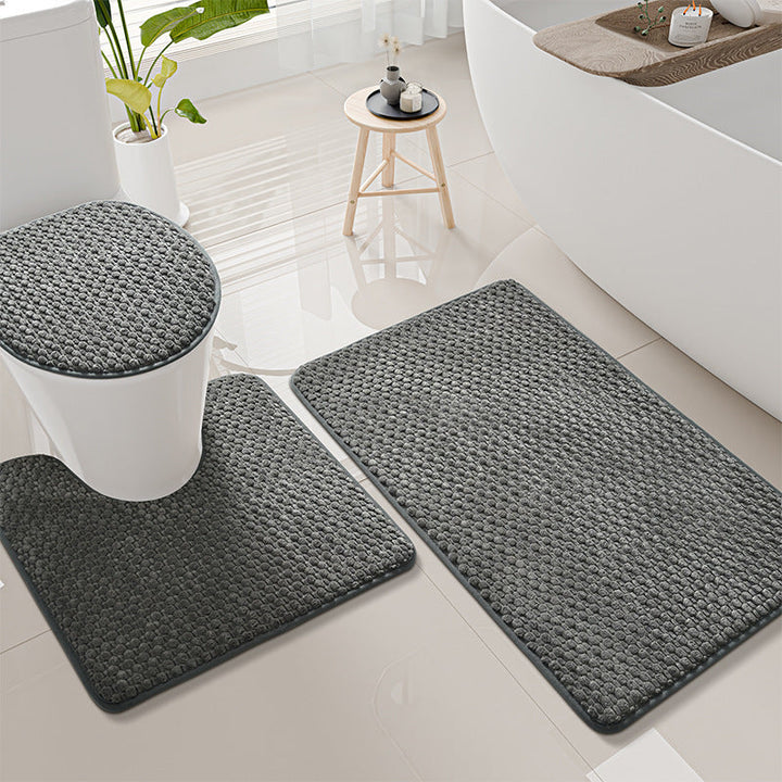 Textured Bathroom Mat Set