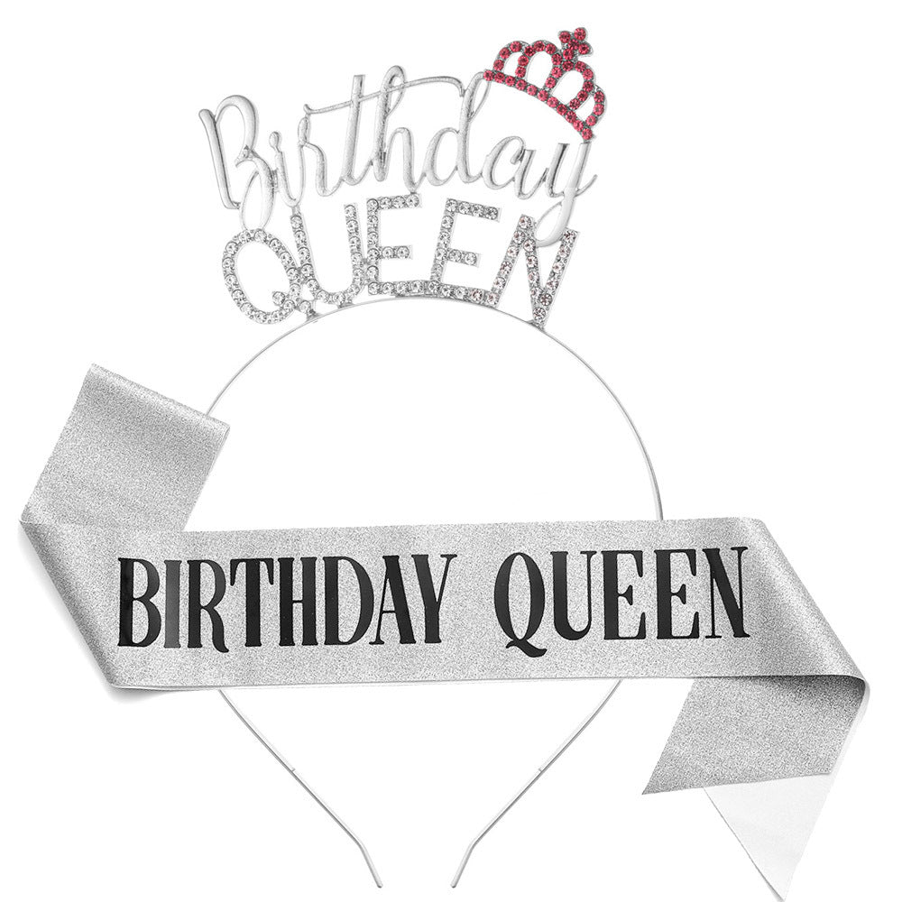 Ladies Glitter Headband with "Birthday Queen" lettering Kalsten