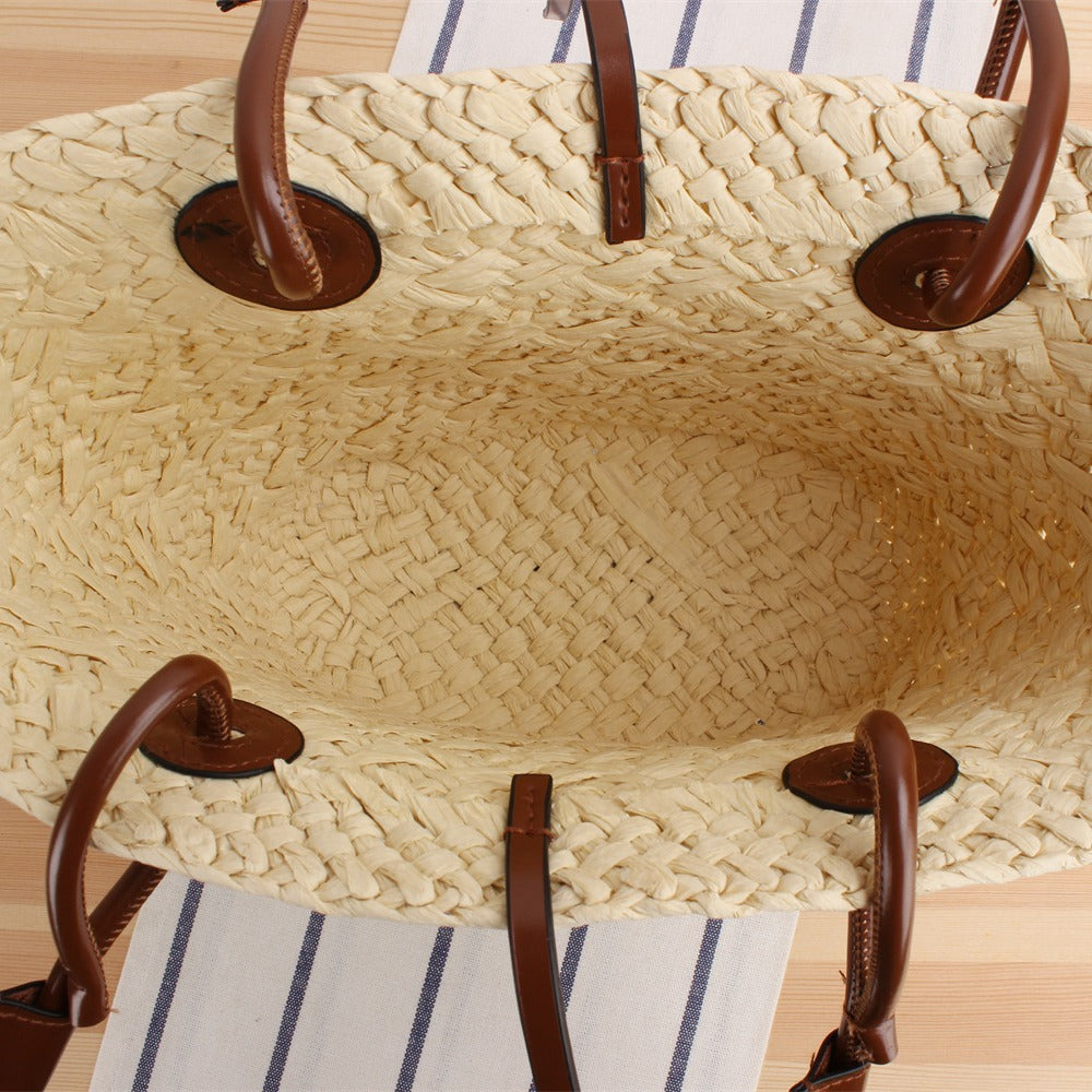 Beach bag with elegant leather straps Kalsten