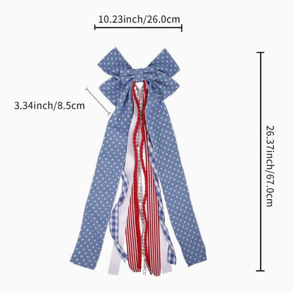 Women's Nan Hair Ruffle Bow with Long Ribbon Straps and Clip Closure Kalsten