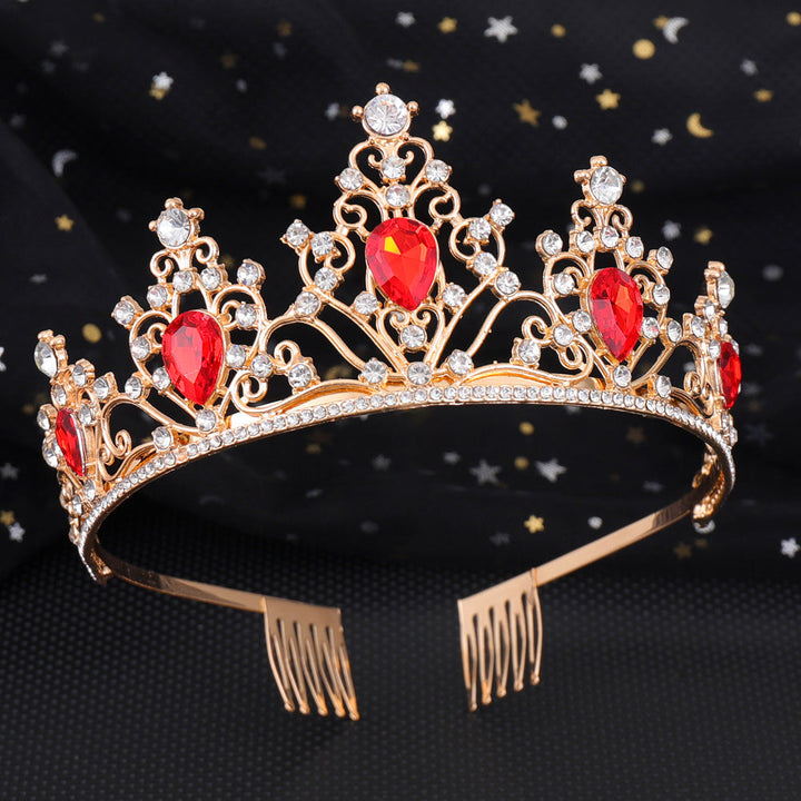 Girl crown with sparkling crystals and elegant birthday sash set Kalsten