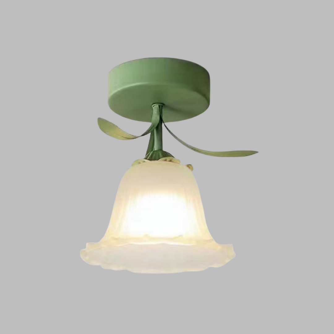 Kalsten | Ceiling Light with Floral Glass Shade Design