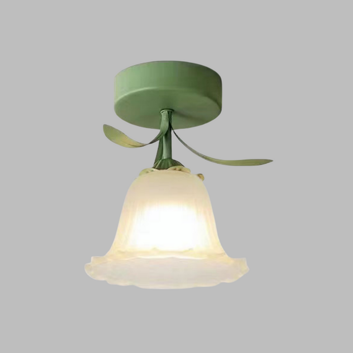 Kalsten | Ceiling Light with Floral Glass Shade Design
