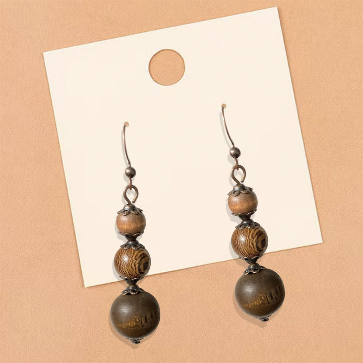 Handcrafted Wooden Drop Earrings Kalsten