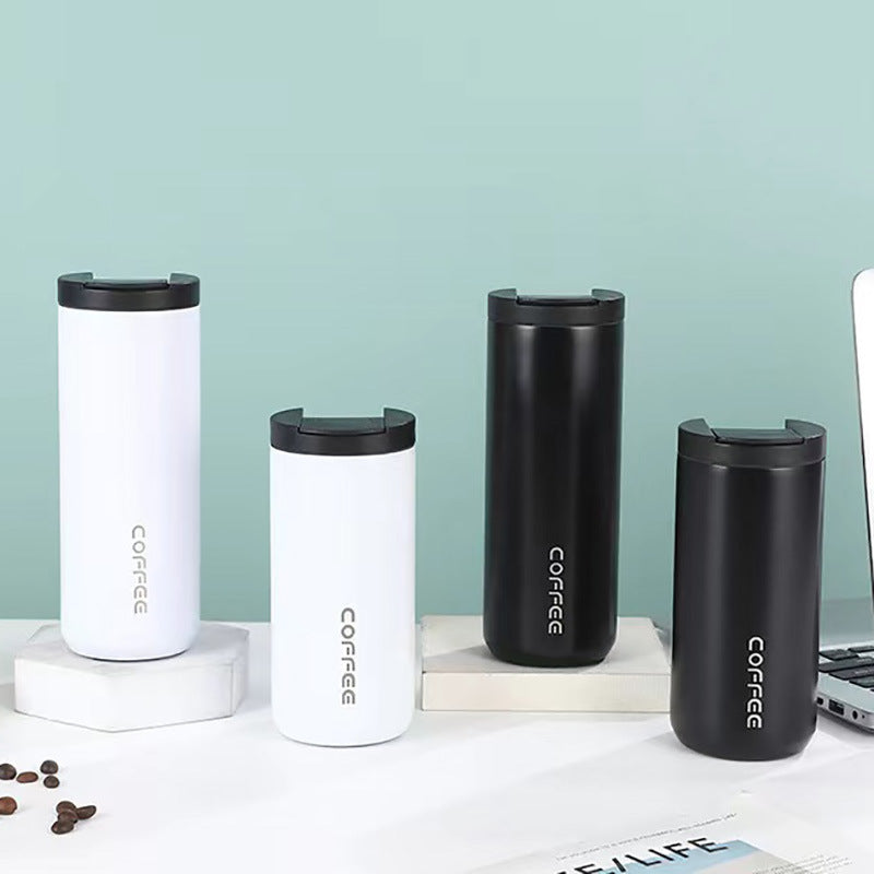 Women's insulated stainless steel coffee mug with elegant design and non-slip bottom Kalsten