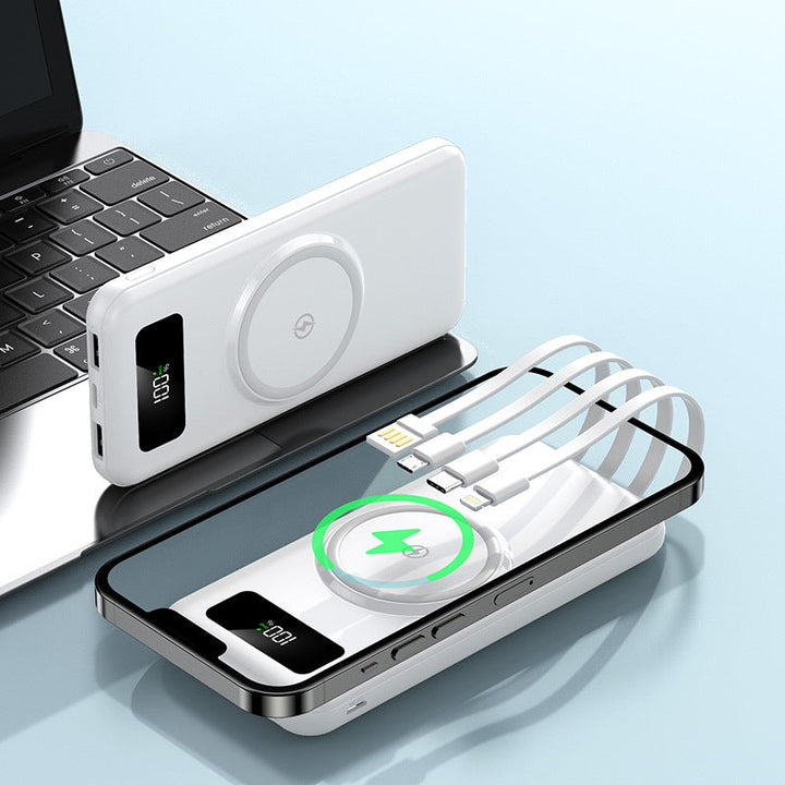 Portable power bank with integrated Qi charging function and digital display Kalsten