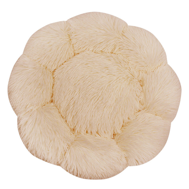 Flower-Shaped Plush Dog Bed