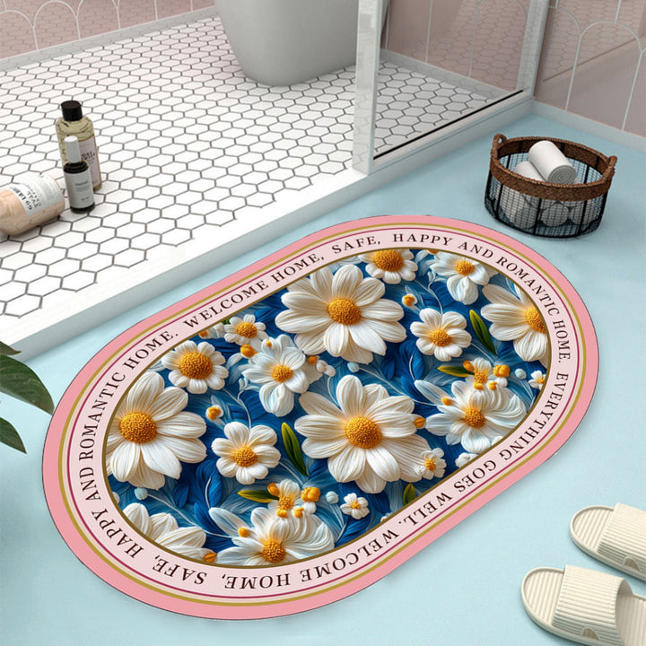 Floral Design Bath Mat Kalsten