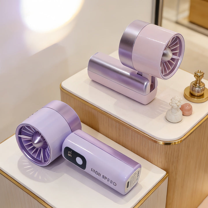 Ladies Portable Mini Fan with Digital Temperature Display Kalsten