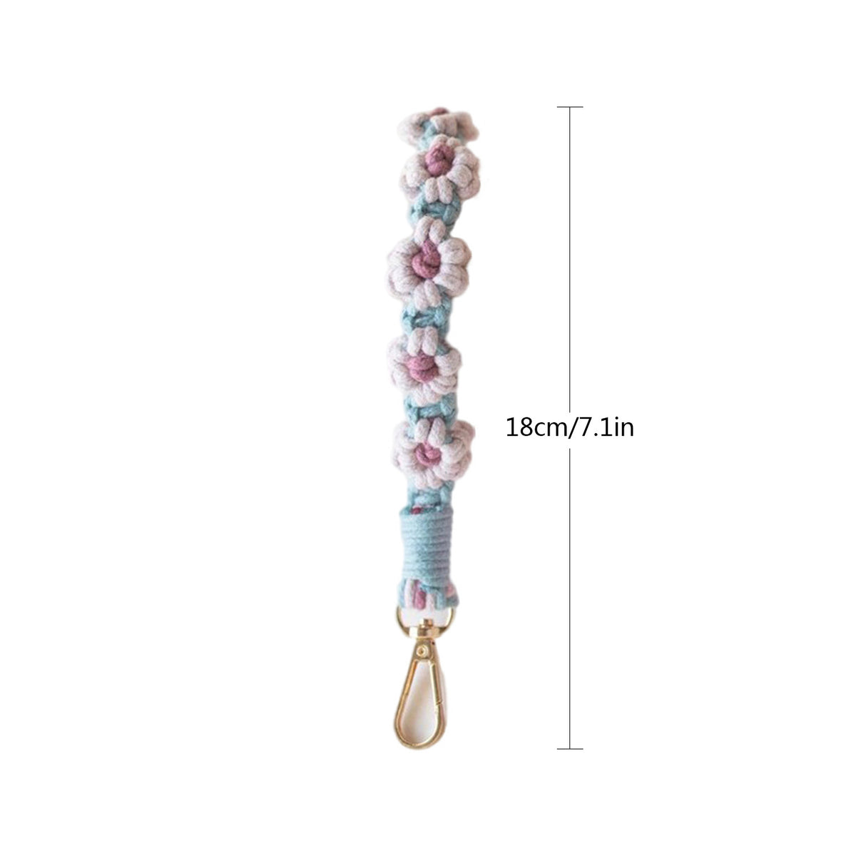 Macrame Keychain Holder with Floral Design Acalora