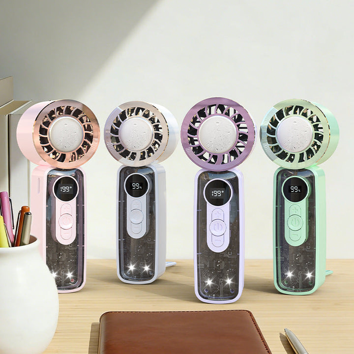 Unisex Portable Mini Dual Fan with LED Display and USB Charging Kalsten