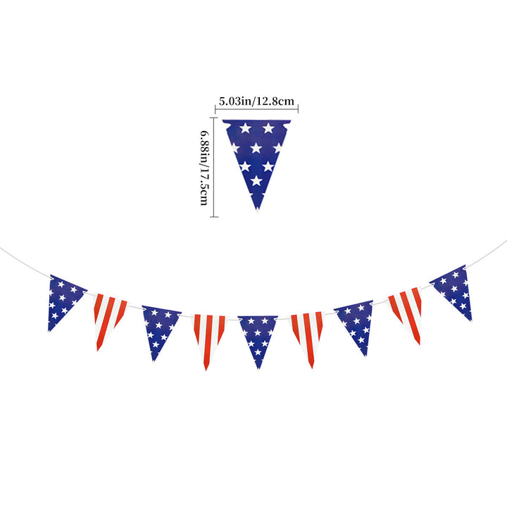 Unisex decorative pennant chain made of weatherproof polyester with star-and-stripe motif and robust attachment tape Kalsten