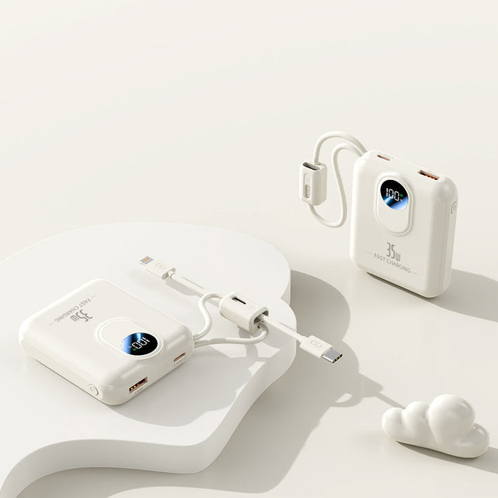 Power bank with fast charging function and integrated charging cables Kalsten
