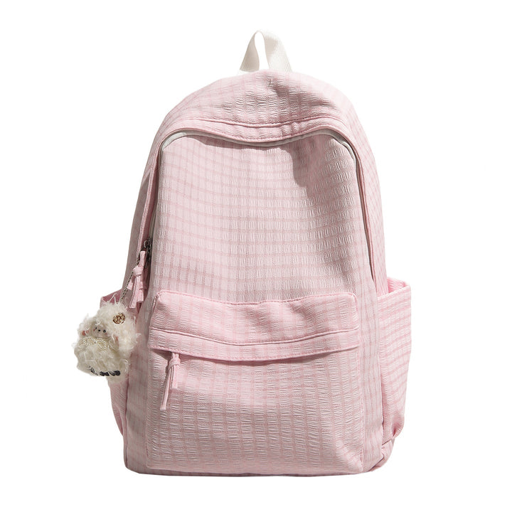 Checkered Patterned Multi-Pocket Backpack kalsten