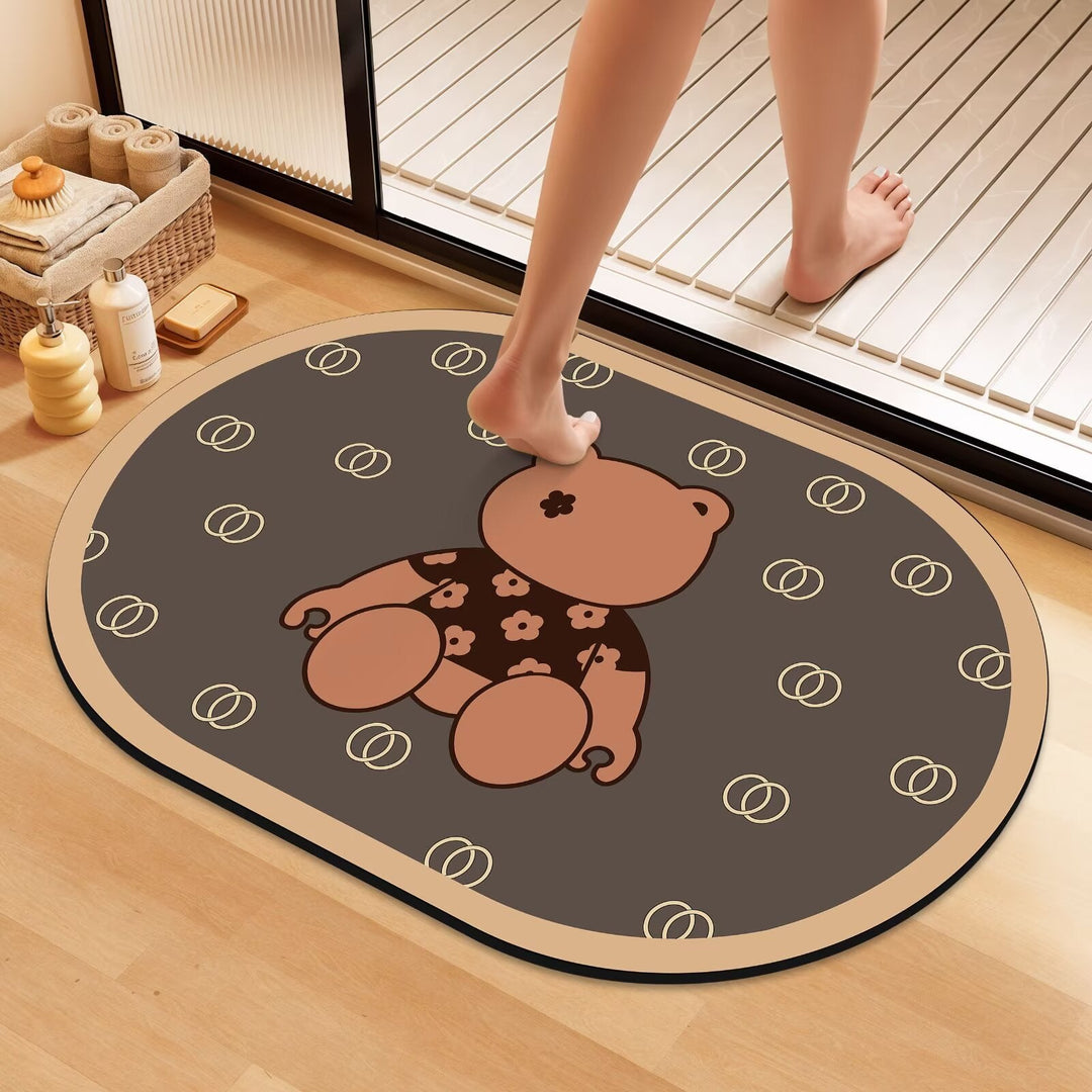 Artistic Floral Bath Mat Kalsten