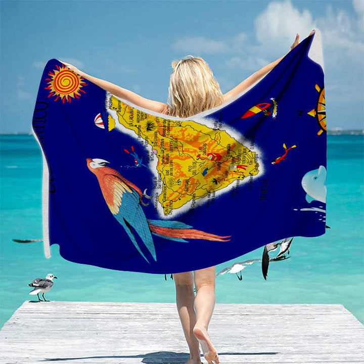 Beach towel with unique geographical motifs Kalsten