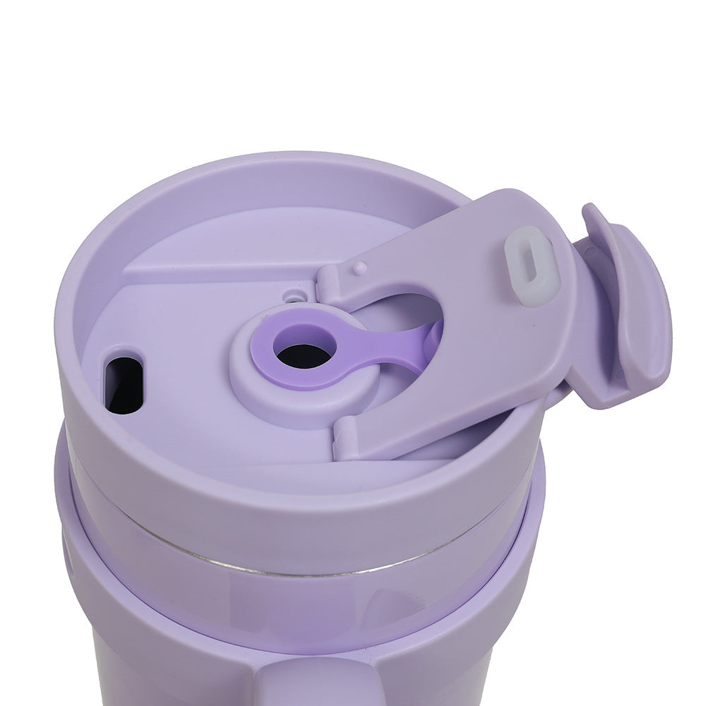 Ladies' insulated drinking cup with non-slip handle and integrated straw Kalsten