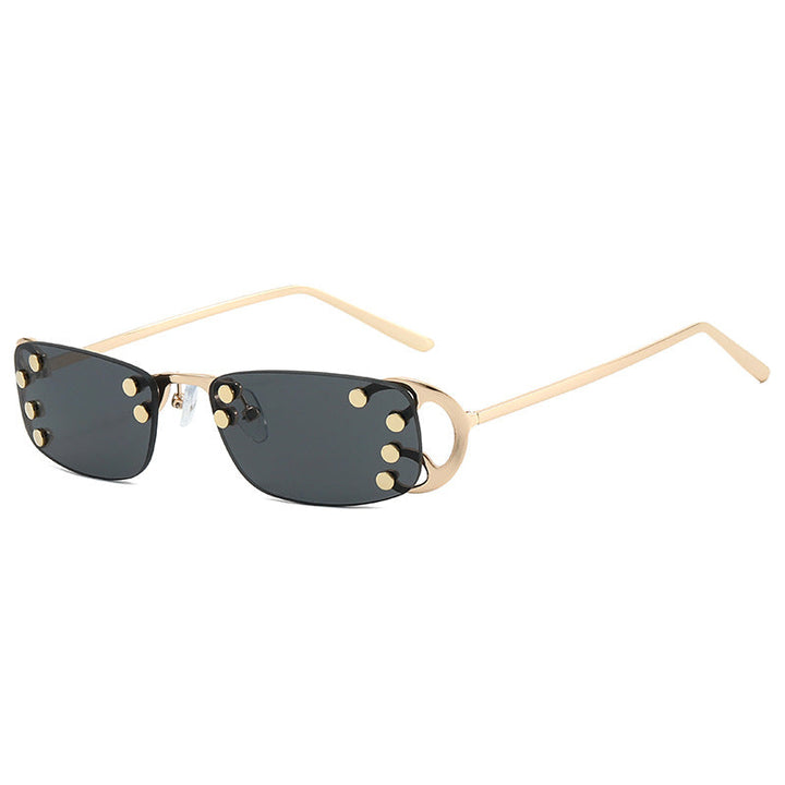 Women’s fashionable rectangular sunglasses with striking gold details Kalsten