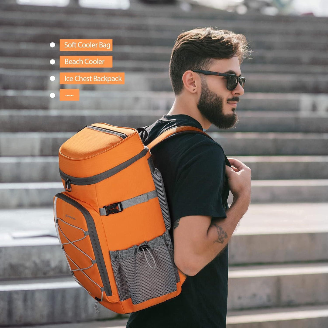 Unisex nan insulated picnic backpack with integrated cooler compartment, bottle holder and adjustable strap system Kalsten