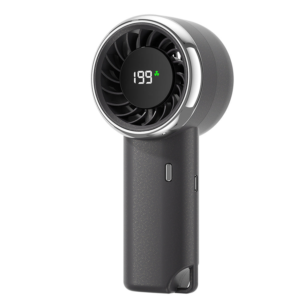 Women's Portable Hand Fan with Digital Temperature Display and Integrated Battery Kalsten