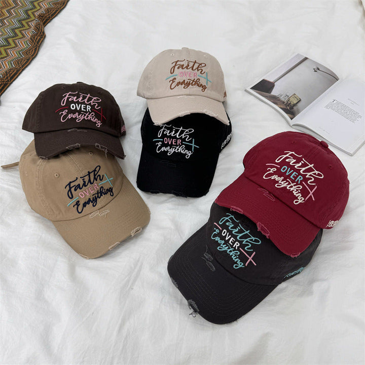 Women's Distressed Embroidered Baseball Cap Kalsten