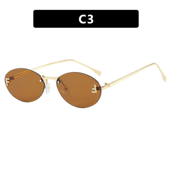 Women's fashionable sunglasses with elegant mirrored lens front and delicate metal frame Kalsten