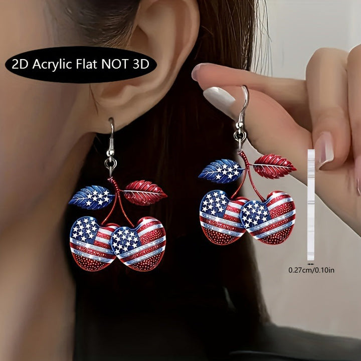 Women's flat acrylic hoop earrings with bull head motif and hook closure Kalsten