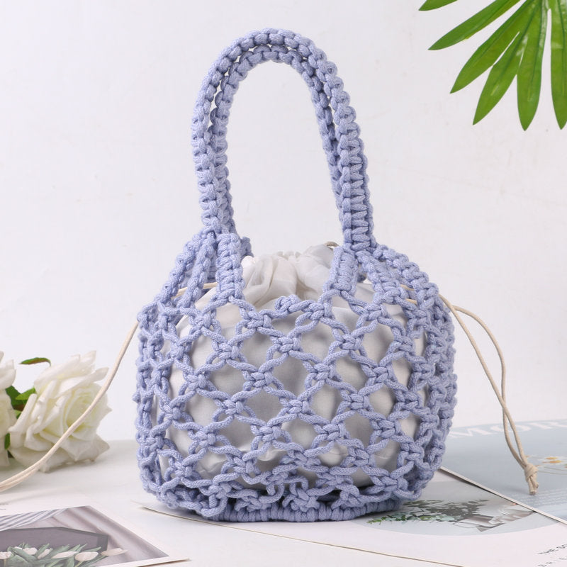 Hand-knotted tote bag with inner drawstring closure Kalsten