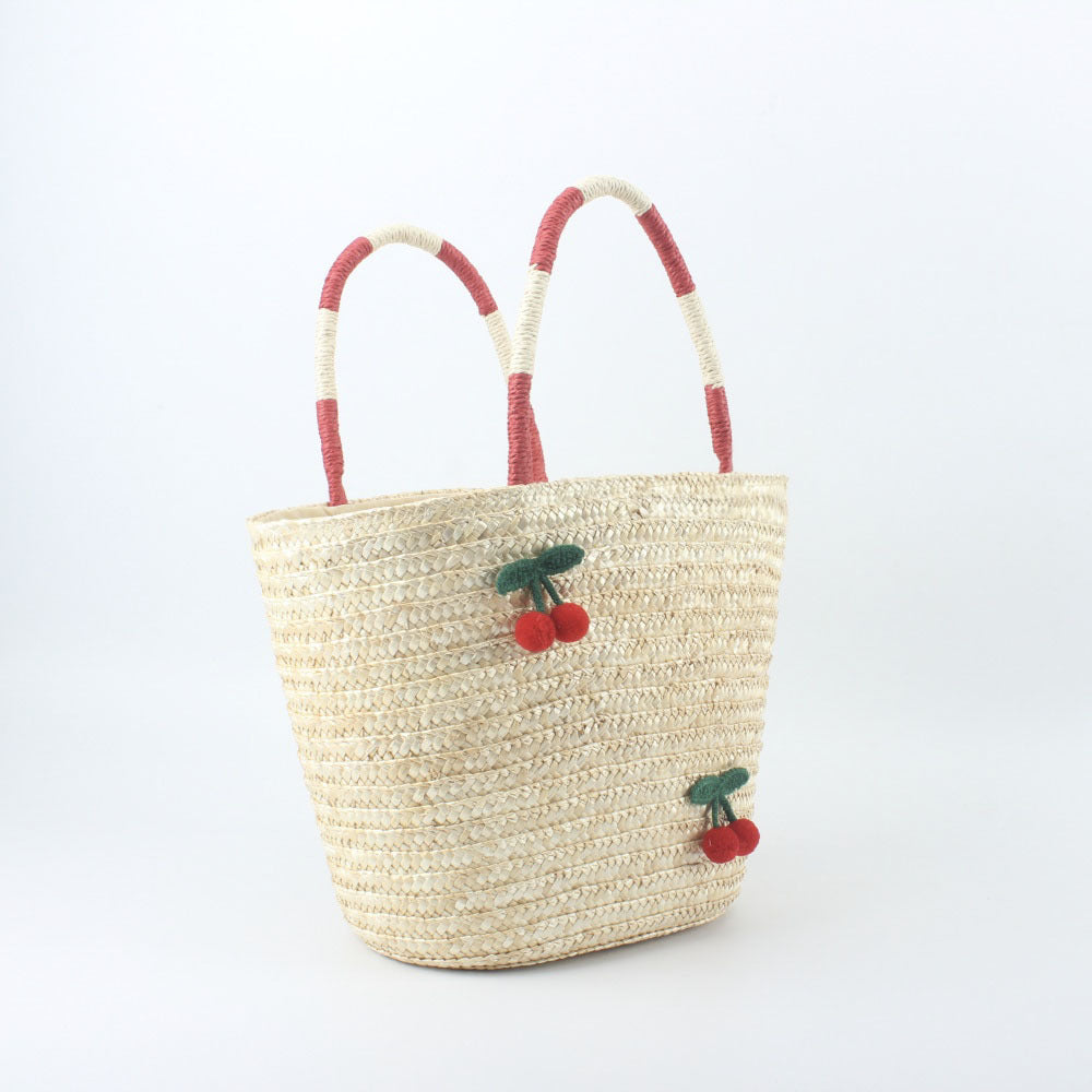 Basket bag with handcrafted fruit motifs Kalsten