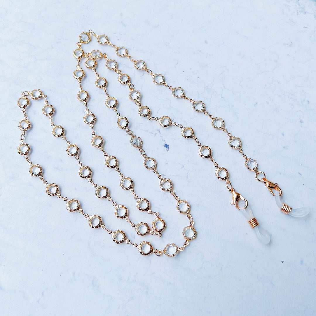 Elegant Black Gemstone Eyewear Chain Kalsten