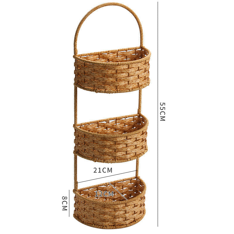 Double-Tiered Wicker Storage Basket Kalsten