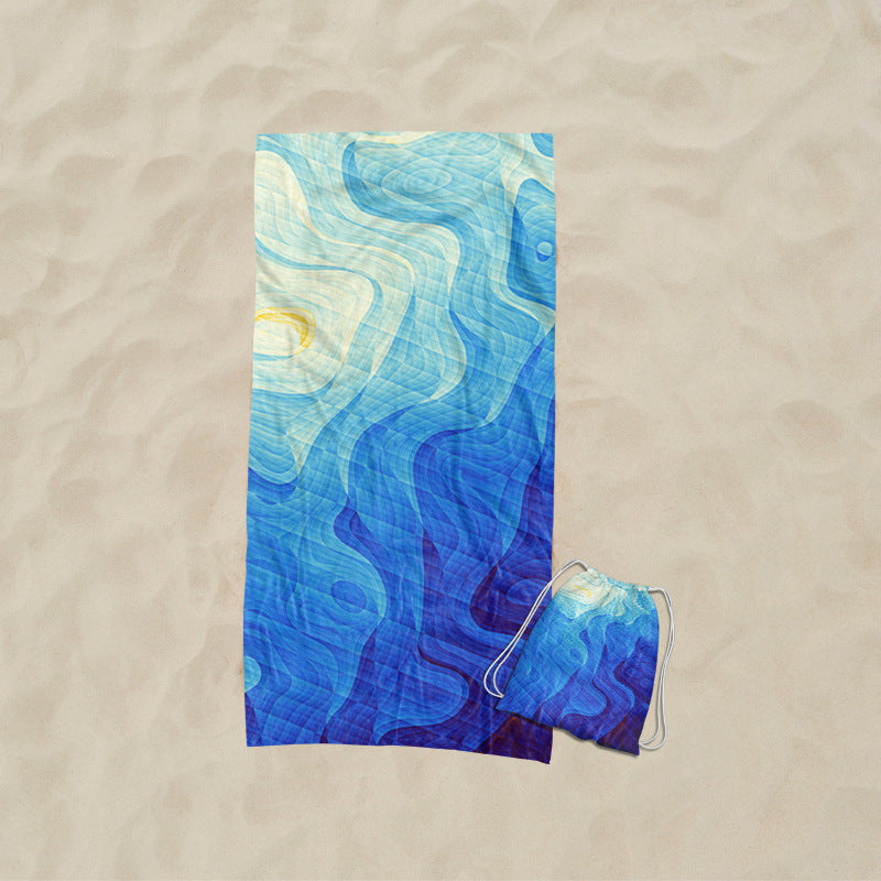 Beach towel with elaborate wave design Kalsten