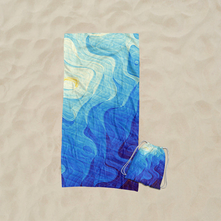 Beach towel with elaborate wave design Kalsten