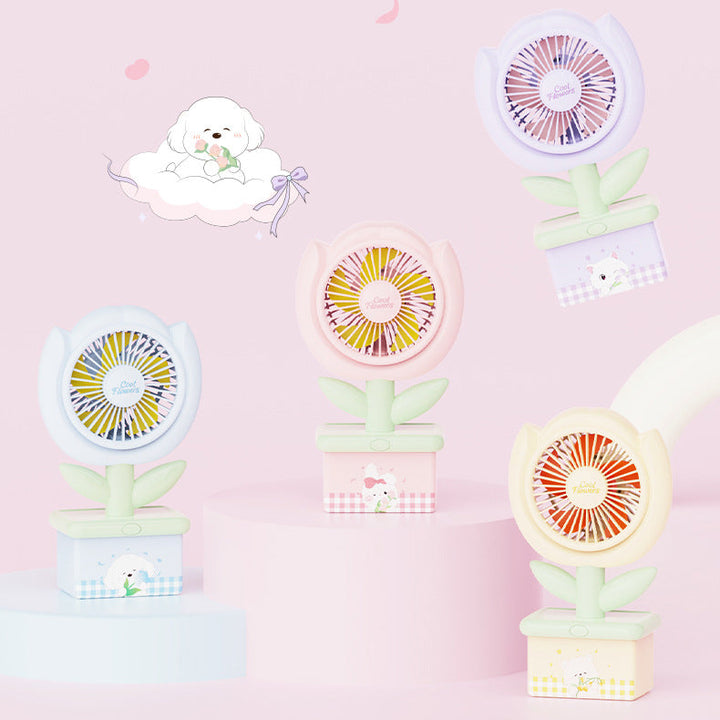 Flower-Themed Portable Mini Fan Kalsten