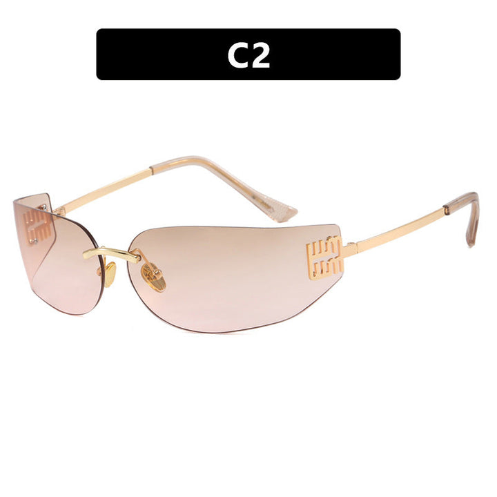 Women's futuristic designer sunglasses with unusual frame and UV protection Kalsten