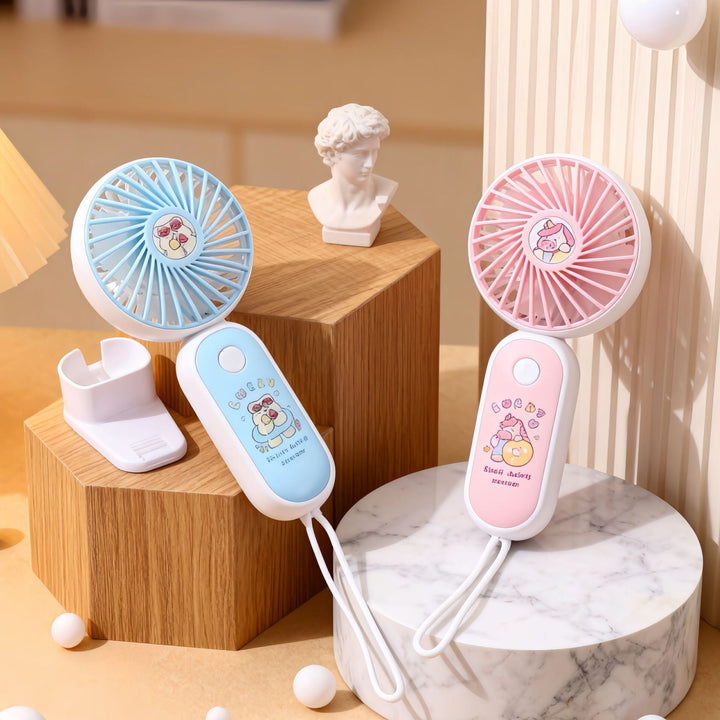 Women's Portable USB Hand Fan with Cute Kalsten Design