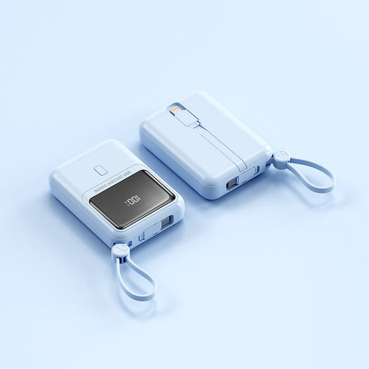Compact power bank with integrated charging cable and digital display Kalsten
