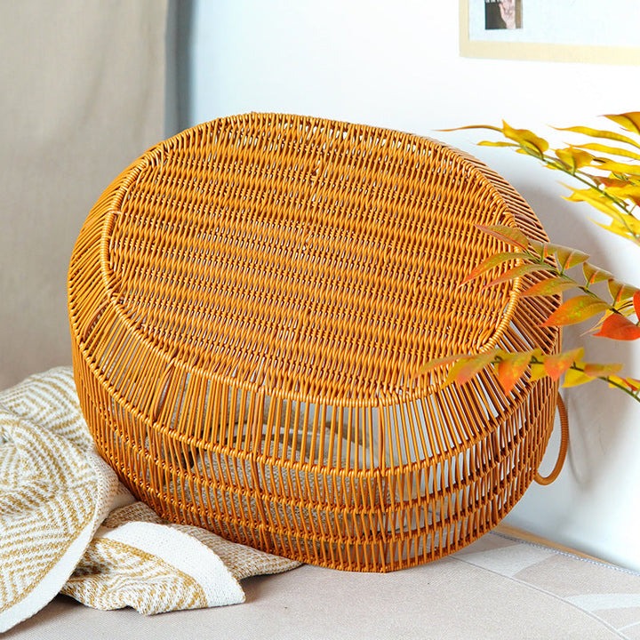 Women Braided Storage Basket with Practical Handles Kalsten