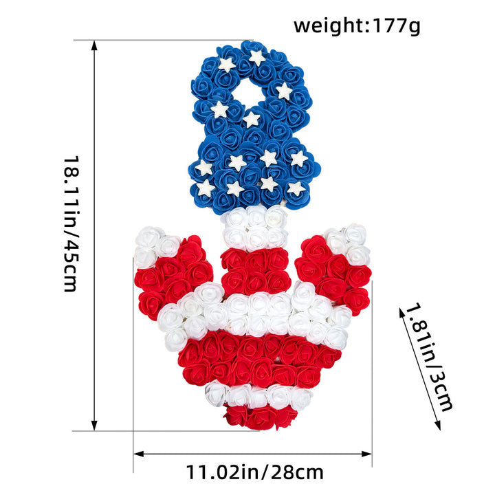 Unisex nan patriotic pom pom front door wreath with star embellishments Kalsten