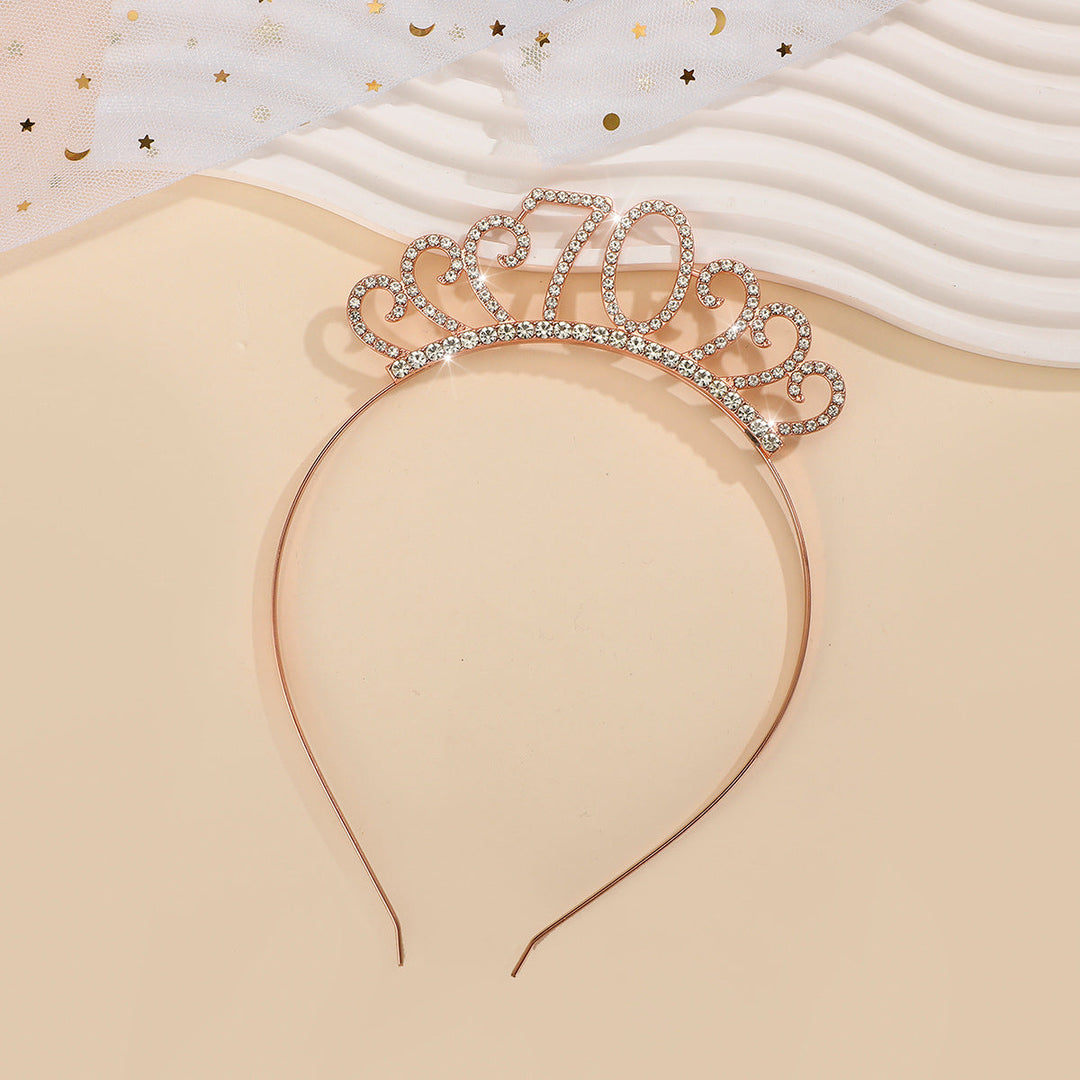 Ladies Crystal Tiara with Custom Designed Number Motif Kalsten