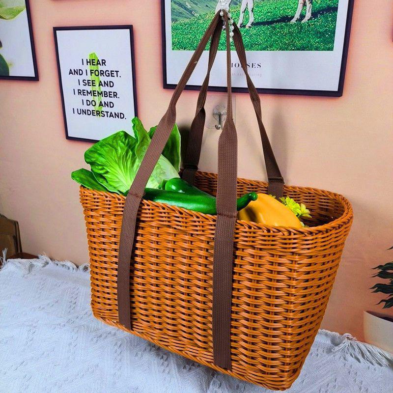 Handcrafted Woven Shopper Basket Kalsten
