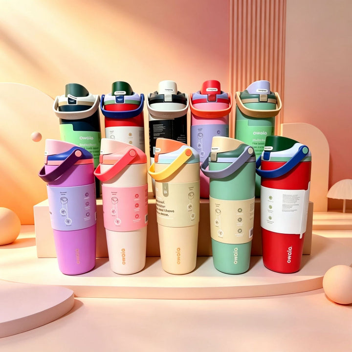 Unisex drink tumbler with integrated straw and leak-proof design Kalsten