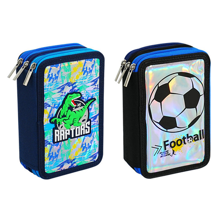 Football-Themed Multi-Zipper Pencil Case kalsten