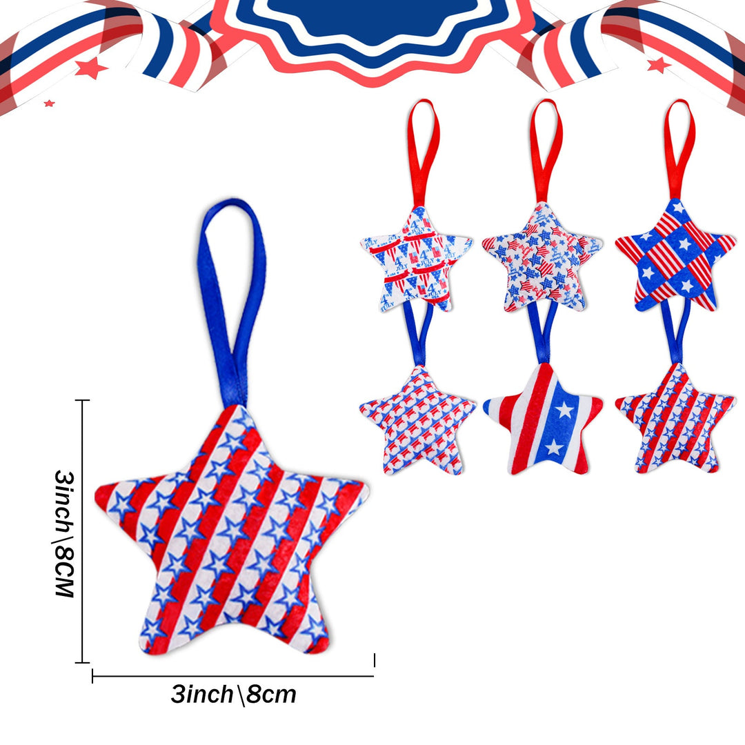 Unisex star-shaped hanging decoration made of soft felt with US flag pattern Kalsten