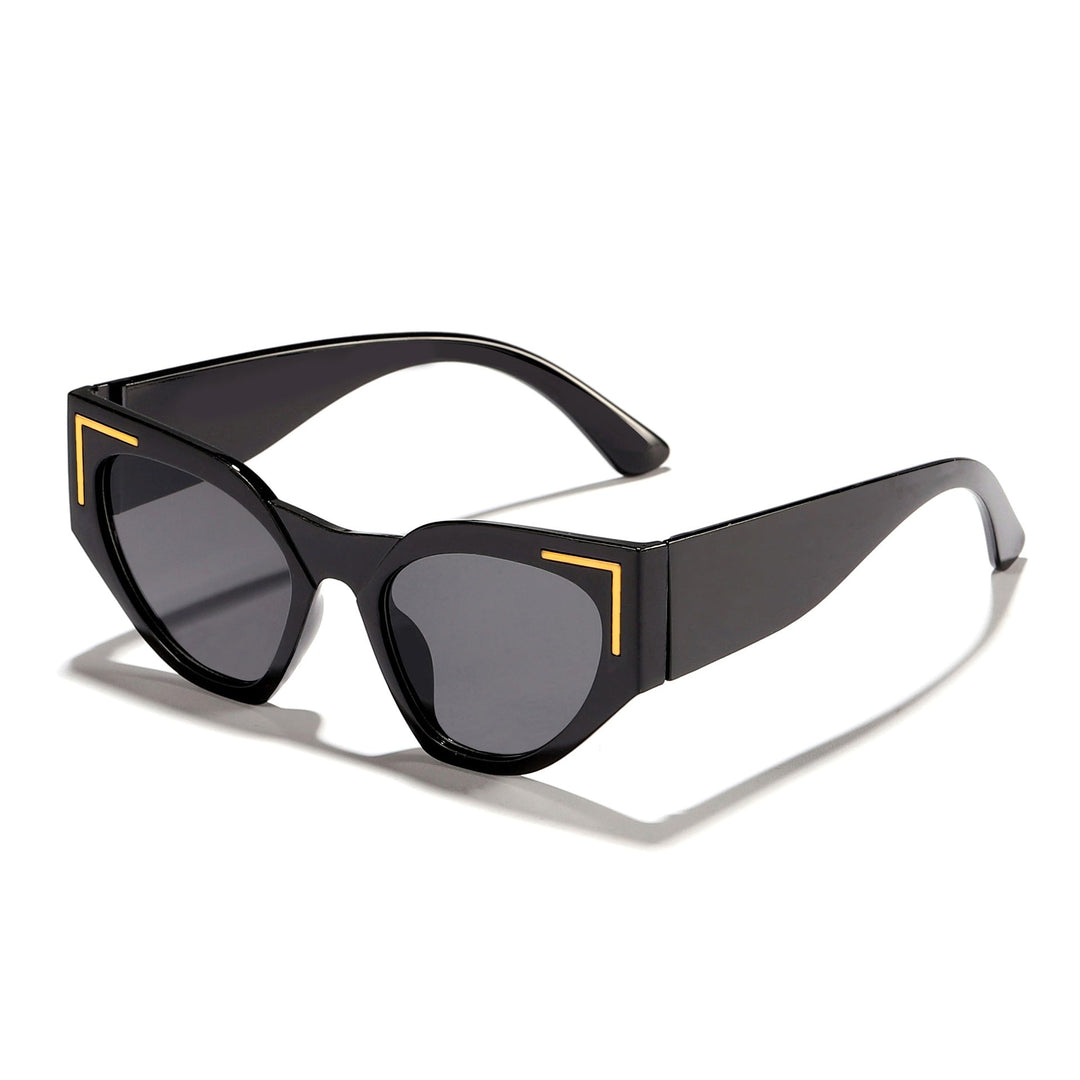 Women's Creative Cat-Eye Sunglasses with Transparent Frame and Brown Lenses Kalsten