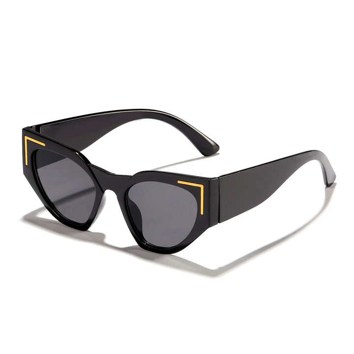 Women's Creative Cat-Eye Sunglasses with Transparent Frame and Brown Lenses Kalsten