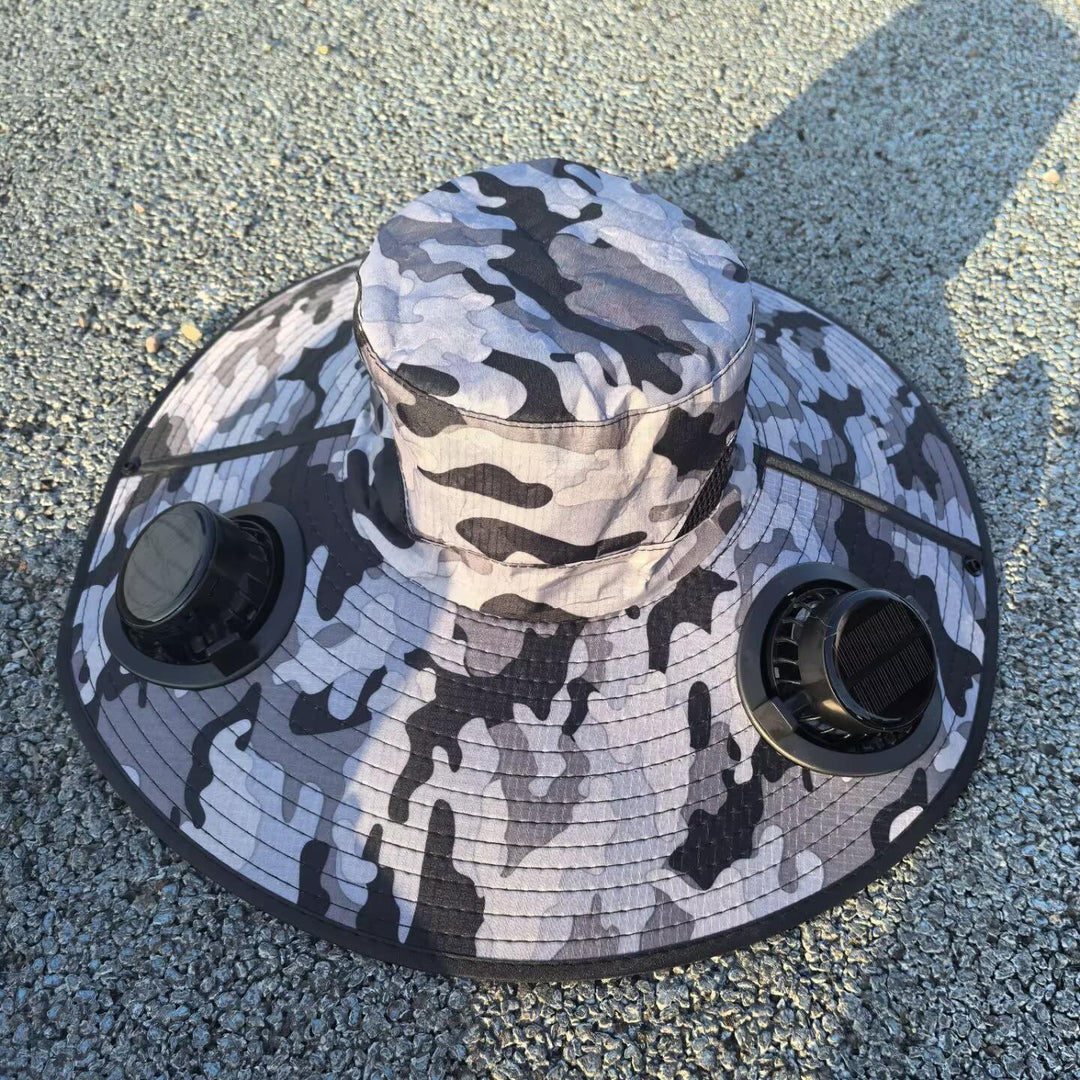 Ventilated sun hat with integrated solar fans and wide brim Kalsten