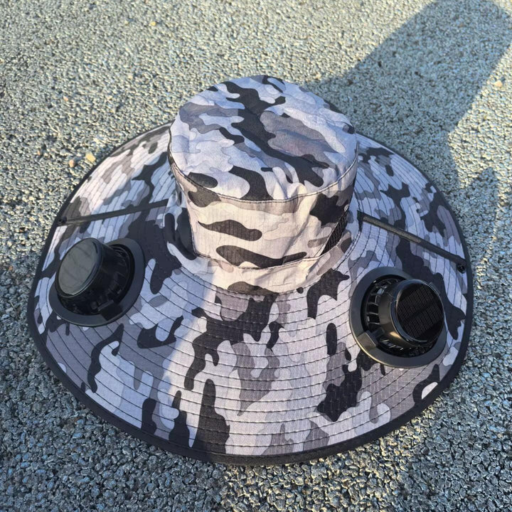 Ventilated sun hat with integrated solar fans and wide brim Kalsten