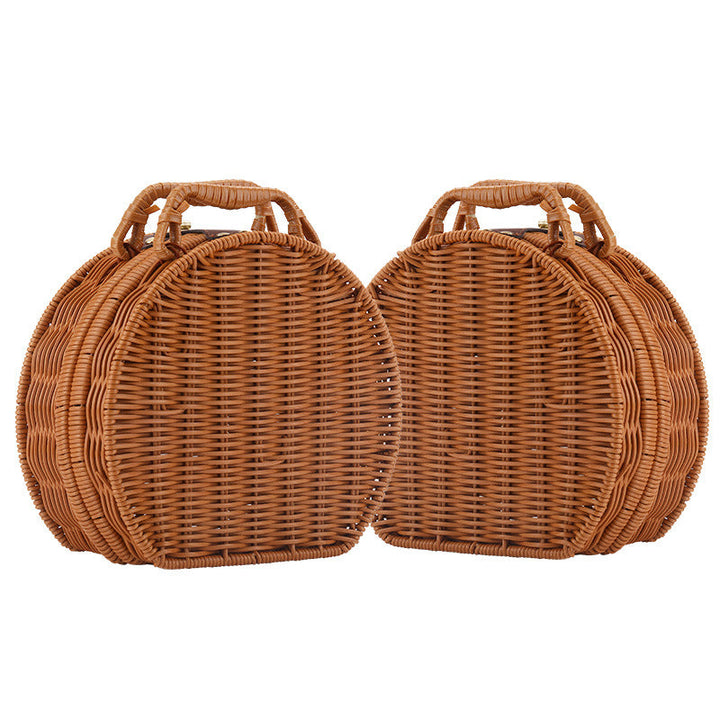 Women Round Wicker Handbag Kalsten